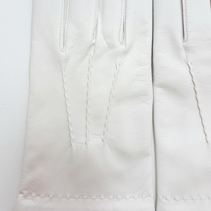 gants service, officier en cuir d agneau blanc pour homme.