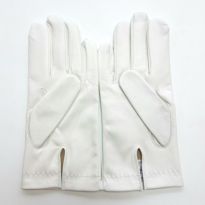 gants service, officier en cuir d agneau blanc pour homme.