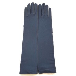 Gant satin navy taille unique, Longueur en dessus du poignet.