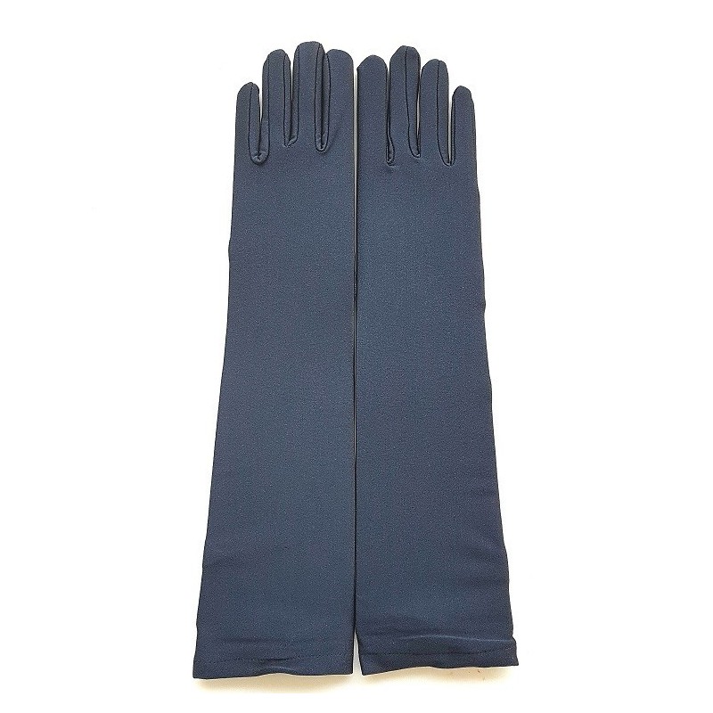 Gant satin navy taille unique, Longueur en dessus du poignet.