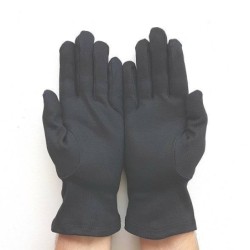 Gant service officier, 3 nervures, noir en coton pour femme et homme.