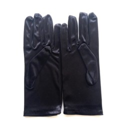 Gants en satin Noirs brillant, taille unique.