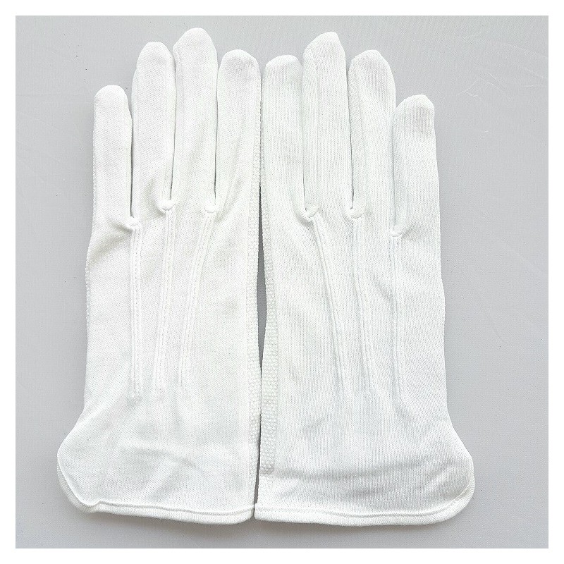 gants blanc coton avec grip pvc pour attraper petits objets, papiers.