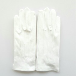 Gants Service Officier Apparat  3 Nervures Blancs en coton Mixte.