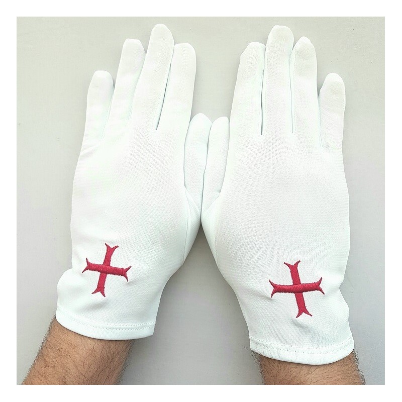 Gant Blanc Nylon Croix Templiére, Croix Pattée : Tout un symbole