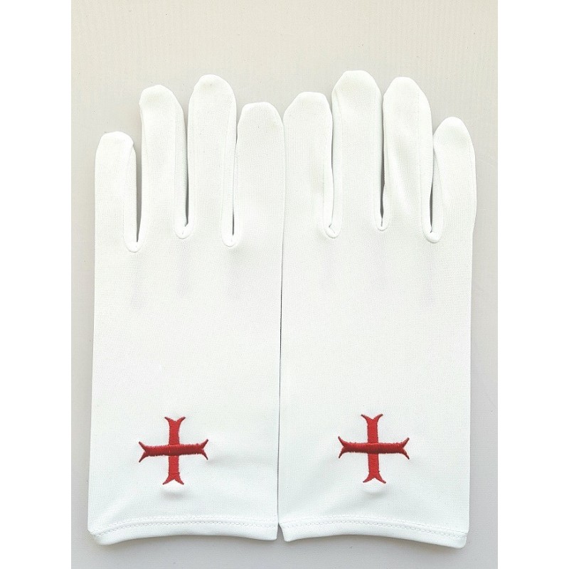 Gant Blanc Nylon Croix Templiére, Croix Pattée : Tout un symbole