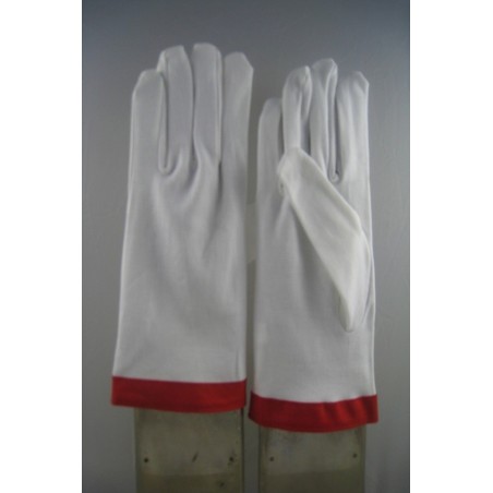 Gant Blanc Coton CBCS, hauts degrés et grades Franc Maçonnerie.